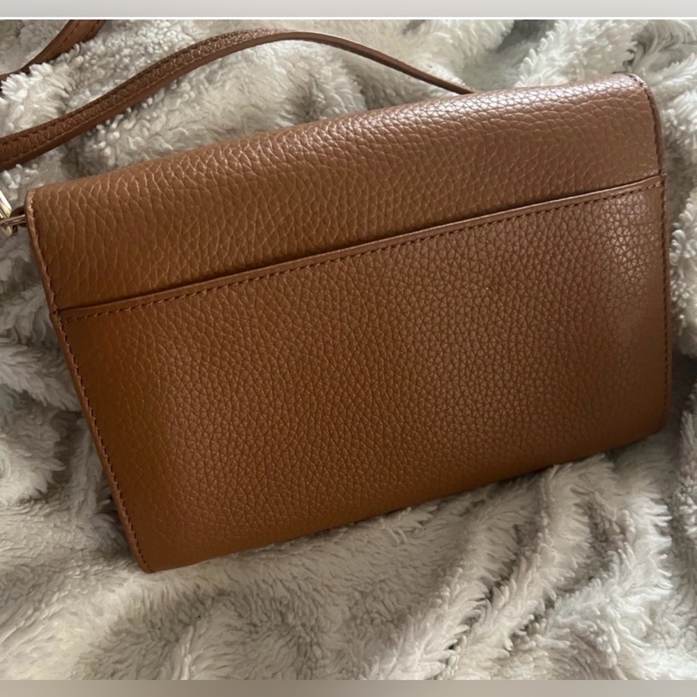 Tory Burch Bombe Flat Wallet Crossbody pebbled leather - Picture 5 of 14